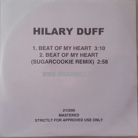 Hilary Duff ‎- Beat Of My Heart - CDr Promo Single