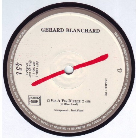 Gérard  Blanchard - Vis A Vis D'elle - Maxi vinyl