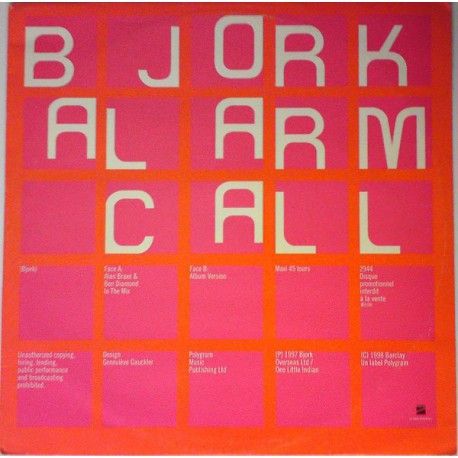 Björk ‎- Alarm Call - Maxi Vinyl Promo