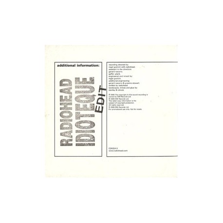 Radiohead - Idioteque - CD Single Promo