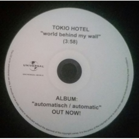 Tokio Hotel - World Behind My Wall - CDr Single Promo