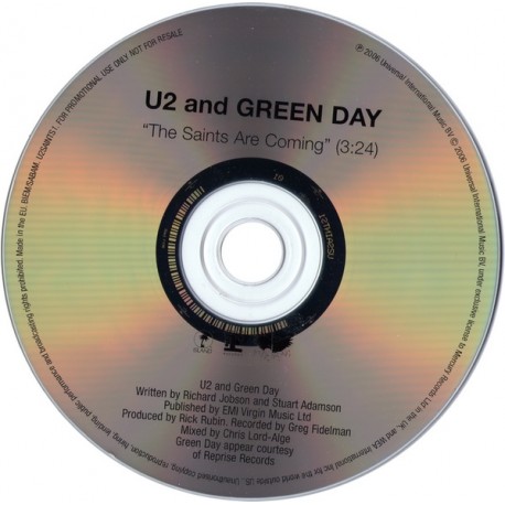 U2 And Green Day ‎– The Saints Are Coming - CD Single Promo