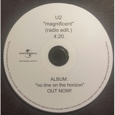 U2 - Magnificent - CDr Single Promo