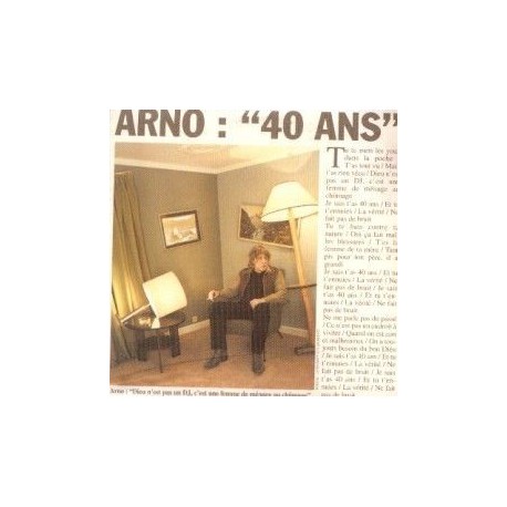 Arno - 40 ans - CD Single Promo