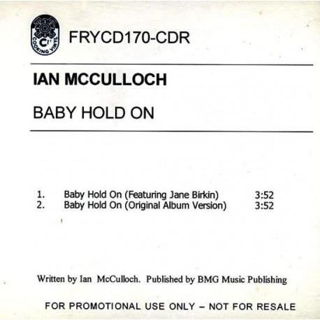 Ian Mcculloch - Baby Hold On featuring Jane Birkin - CDr Maxi Single Promo