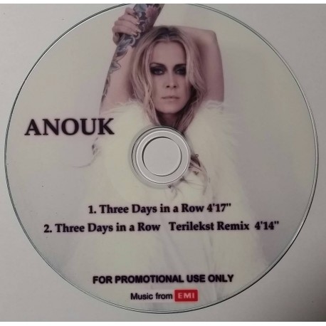 Anouk ‎– Three Days In A Row - CDr Single Promo Picture