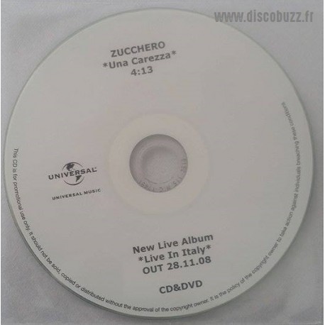 Zucchero Sugar Fornaciari - Una Carezza - CDr Single Promo