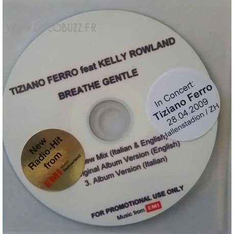 Tiziano Ferro & Kelly Rowland - Breathe Gentle - CDr Single Promo