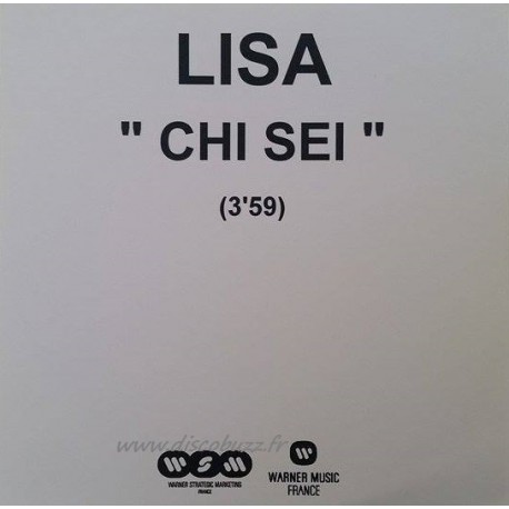 Lisa ( Annalisa Panetta ) ‎– Chi Sei - CDr Single Promo