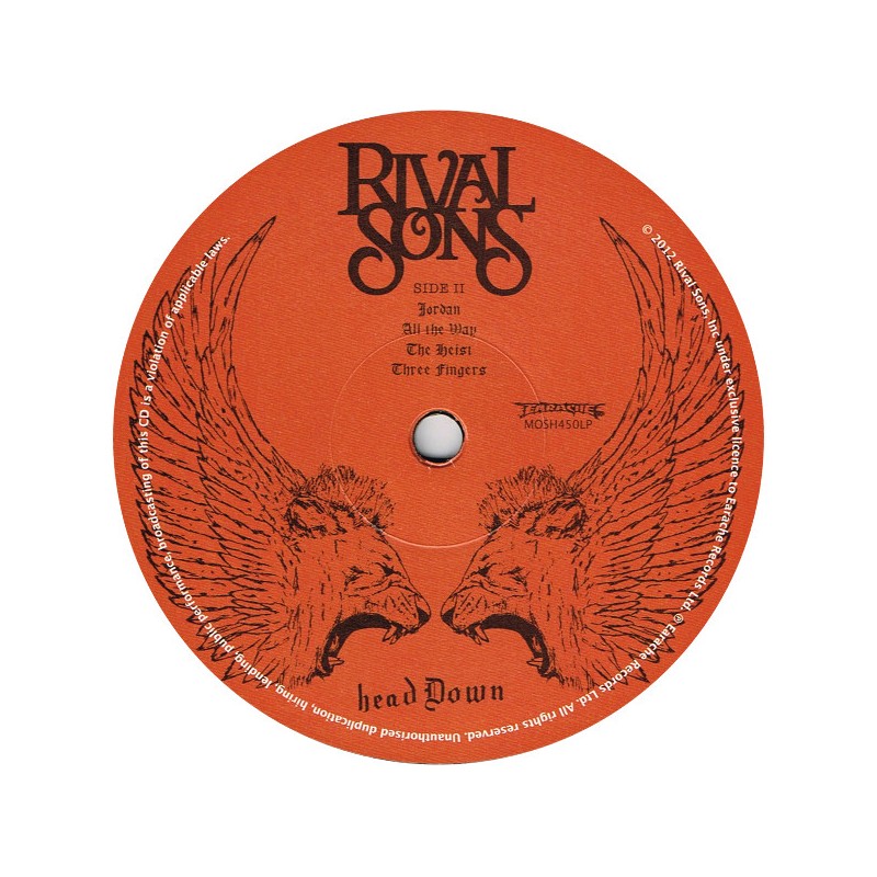 Double LP Vinyl Album Rival Sons, Head Down, 2014, Earache, MOSH450LP