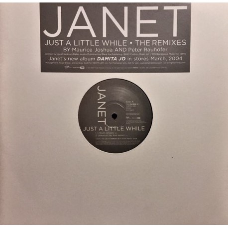 Janet Jackson ‎– Just A Little While - The Remixes - Maxi Vinyl 12 inches Promo 