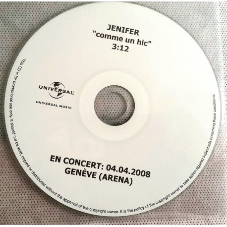 Jenifer - Comme Un Hic - CDr Promo