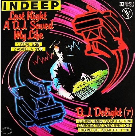 Indeep ‎– Last Night A D.J. Saved My Life - Maxi Vinyl 12 inches